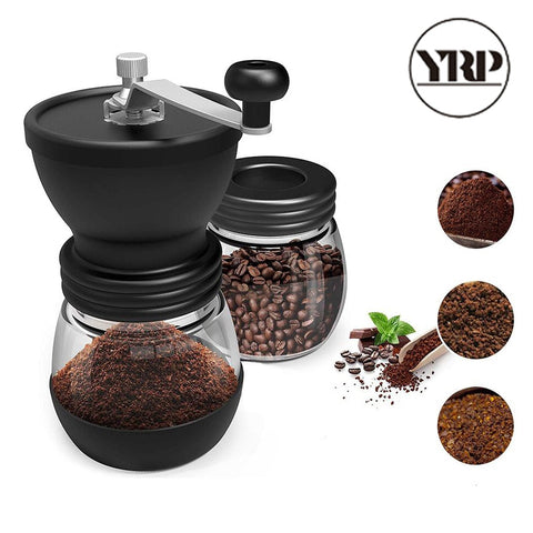 Manual Ceramic Burr Coffee Bean Grinder with Fortified