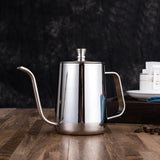 600ML Thicken Black Stainless Steel Coffee Drip Kettle Barista